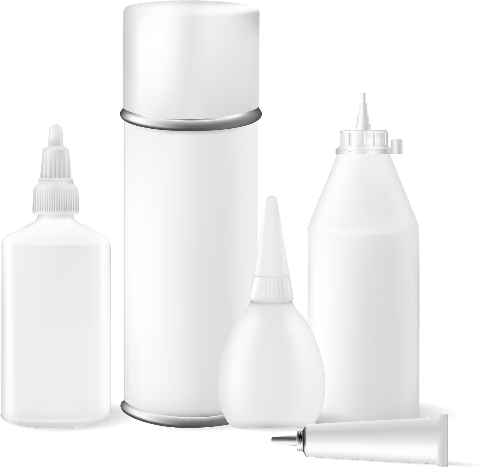 glue-image collage of glue bottles