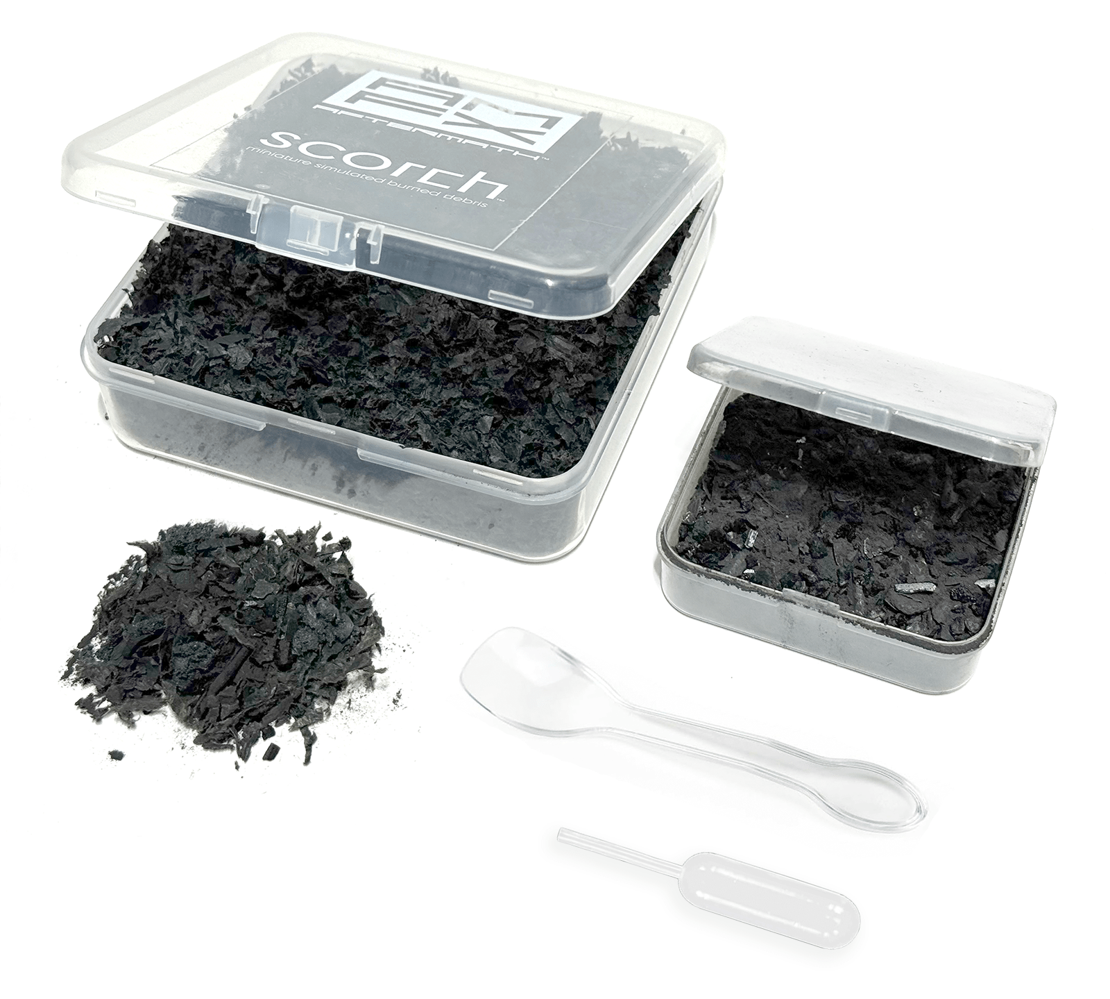 scorch_set_white-min scorch product packaging opened displaying contents: 2 part system, pipette and plastic scoop