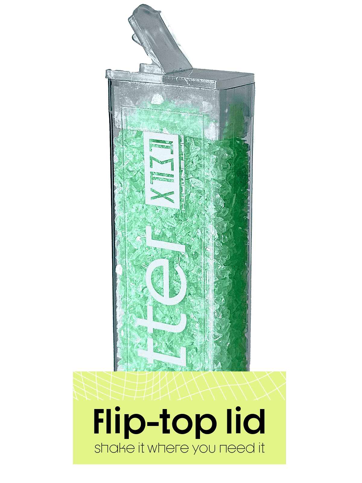 shatter product packaging demonstrating flip top lid